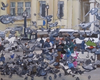 Pigeon bleu à Trafalgar Square