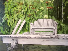 Banc sur le lac