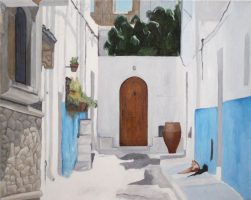 Rue blanche à Rabat